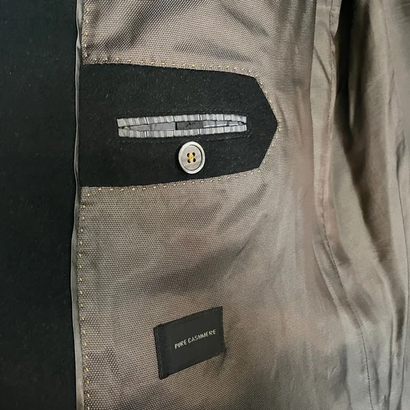 Eres Cashmere Coat Minimalist Luxury Overcoat Black Sz 64 - Picture 5 of 14